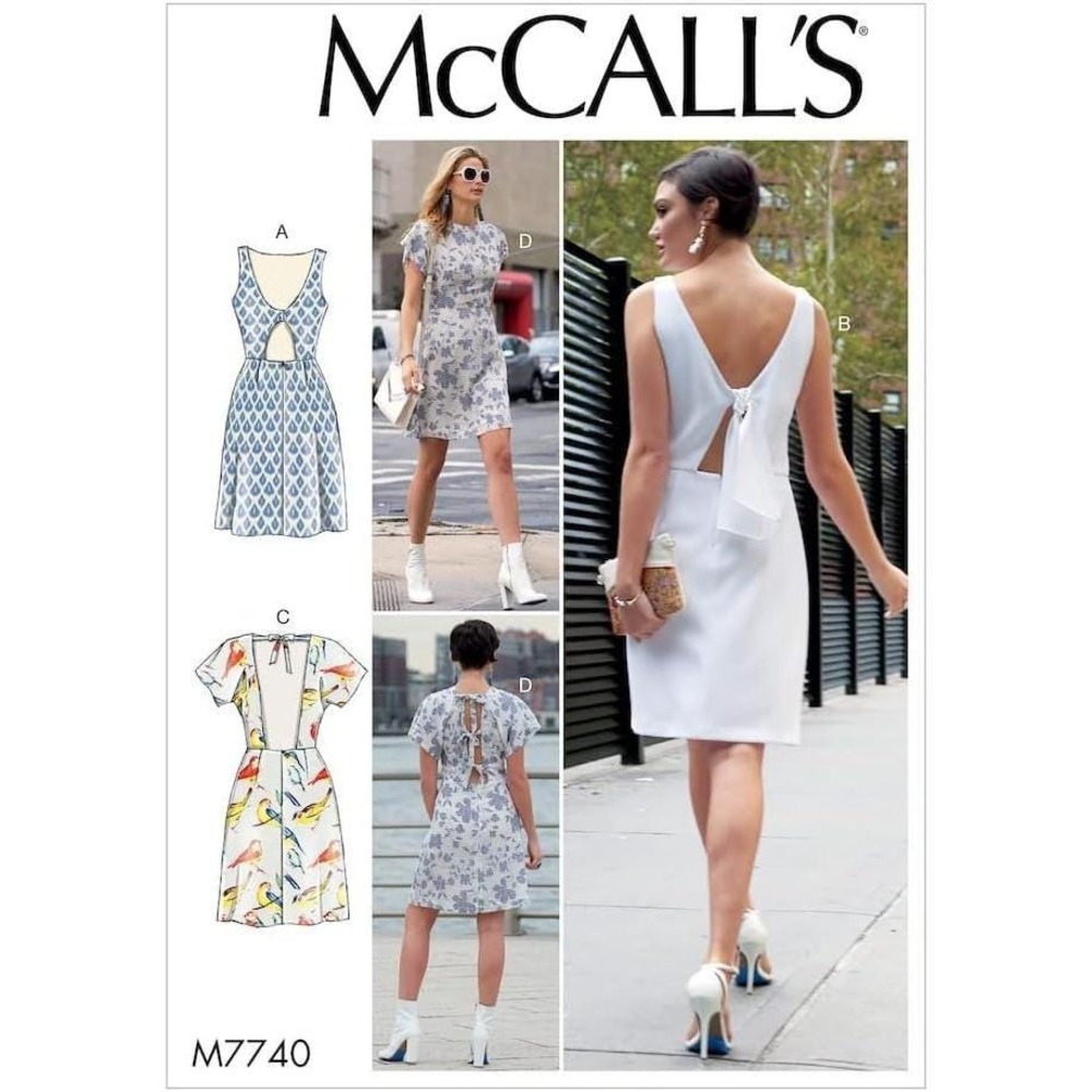 McCalls M7740 Misses Dressesā Sewing Pattern With Back Tie Size 14-22